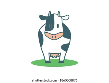 Vector illustration of cow. white background.
