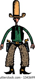 Vector illustration of a cowboy