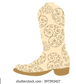 Vector illustration of cowboy boot. Cowboy boot icon