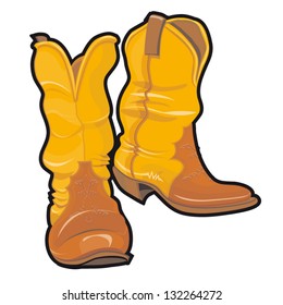 Vector illustration of cowboy boots