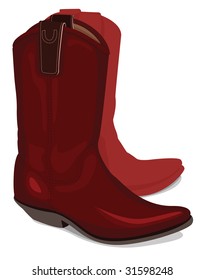 Vector illustration of cowboy boots, isolated on white background