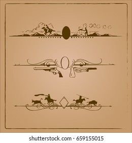 vector illustration cowboy elements