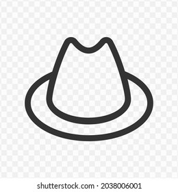 Vector illustration of cowboy hat icon in dark color and transparent background(png).