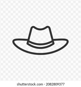 Vector illustration of cowboy hat icon in dark color and transparent background(png).