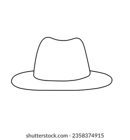 Vector illustration of cowboy hat Icon, Line Sketch Vector