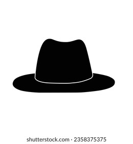Vector illustration of cowboy hat Icon, Solid silhouette Vector