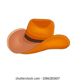 Vector illustration of a cowboy hat stetson. Cartoon style. Wild west theme.