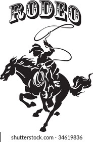 Vector illustration for a cowboy and horse