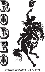 Vector illustration for a cowboy and horse