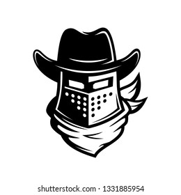 vector illustration of Cowboy Knight helmet logo design