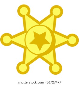a vector illustration of a cowboy metal star badge