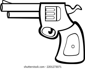 Ilustración vectorial de un vaquero o arma de alguacil dibujada en blanco y negro