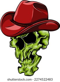 Vektorgrafik des Cowboy-Schädels