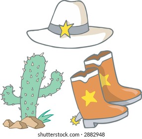 Vector Illustration of Cowboy/Cowgirl Elements