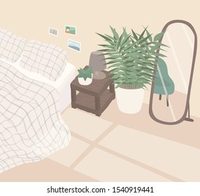 Vector  illustration of cozy bedroom