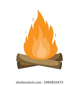 Vector Illustration of Cozy Campfire Scene