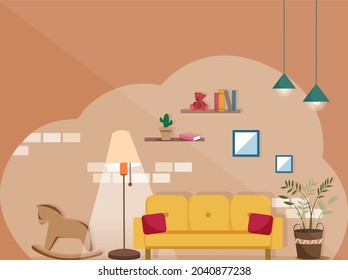 Vector illustration Cozy home interior