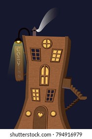 Vector illustration of a cozy Inn, produced out of imagination.