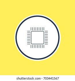 Vector Illustration Of Cpu Outline. Beautiful Notebook Element Also Can Be Used As Microprocessor  Element.