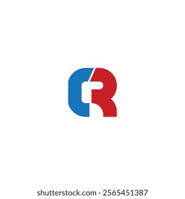 vector illustration of CR letters for icon, symbol or logo. CR letter flat logo