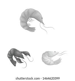 Vector illustration of crab and appetizer icon. Set of crab and sea stock vector illustration.