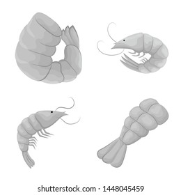 Vector illustration of crab and appetizer logo. Collection of crab and sea vector icon for stock.
