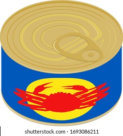 Ilustración vectorial de la lata de cangrejo