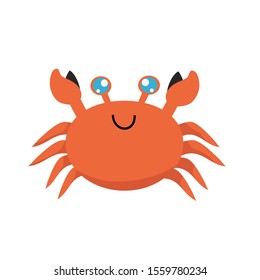 Vector illustration of crab. For card, invitation, print, calendar, baby shower.