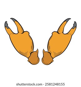 vector illustration of crab claws in natural style