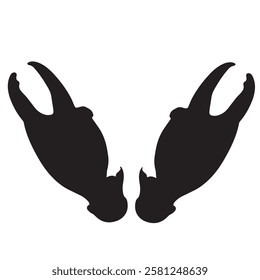 vector illustration of crab claws in silhouette style