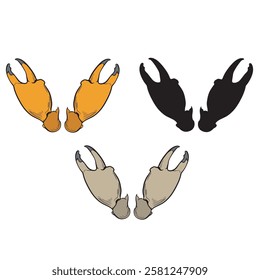 vector illustration of crab claws with various variations