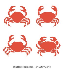 vector illustration of crab. collection of crab icons. seafood logo