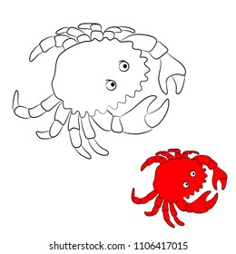 vector illustration of  a crab coloring book