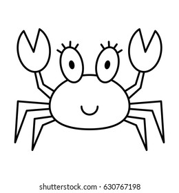 Vector illustration of a crab. Coloring page.