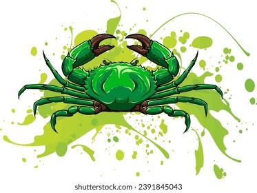 Vektorgrafik von Krabbe. Digitalhandzeichnung