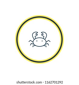 Vector illustration of crab icon line. Beautiful vacation element also can be used as cancer icon element.