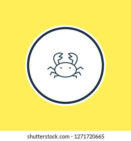 Vector illustration of crab icon line. Beautiful hotel element also can be used as cancer icon element.