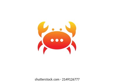 vector illustration of crab logo combination with chat icon