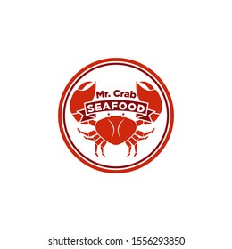 Vector illustration of crab for restaurant logo, icon and badge
