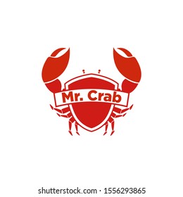 Vector illustration of crab for restaurant logo, icon and badge