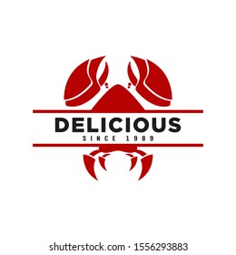 Vector illustration of crab for restaurant logo, icon and badge