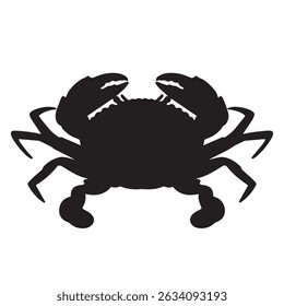 vector illustration of crab in silhouette appearances