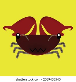 a vector illustration of a crab with unique claws