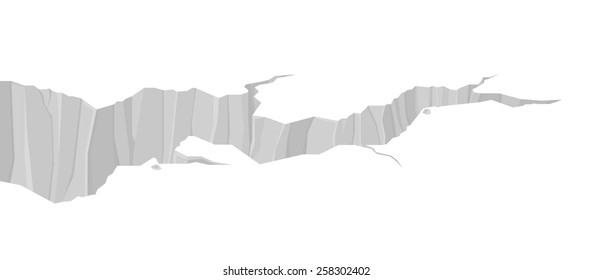 A vector illustration of a crack in the ground. Crack in ground. A split in the ground.