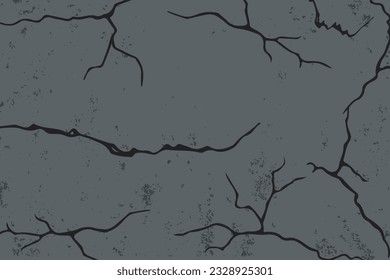vector illustration of cracked cement wall background