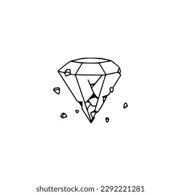 vector illustration of cracked diamond