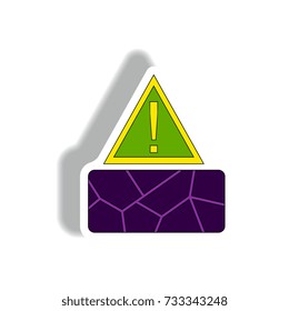 Vector illustration of cracked earth exclamation sign