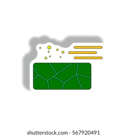 Vector illustration of cracked earth and wind, desert