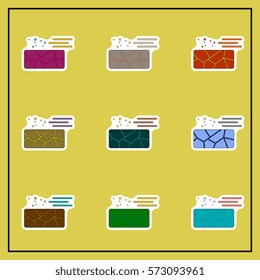 Vector illustration of cracked earth and wind, desert collection