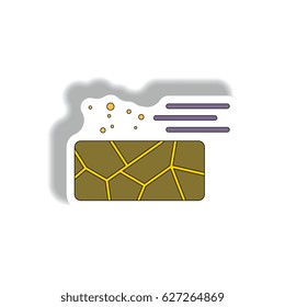 Vector illustration of cracked earth and wind, desert